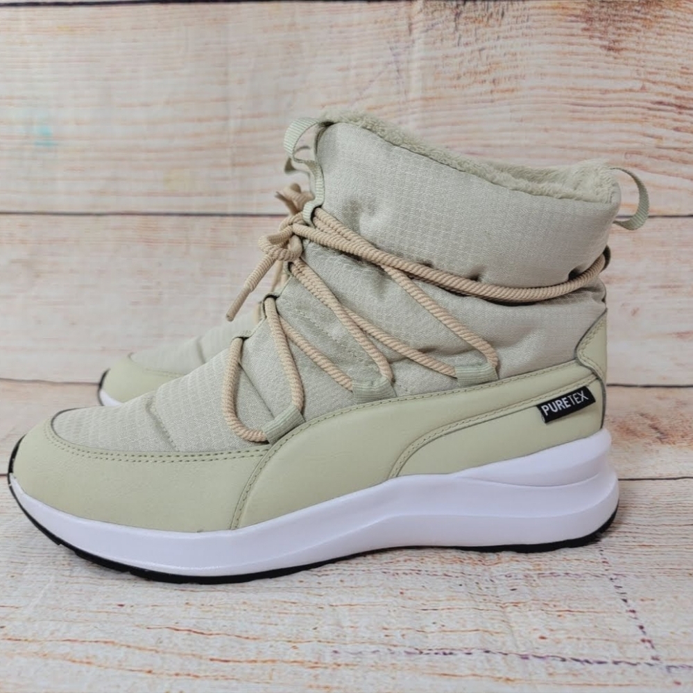 Puma Adela Puretex Winter Boots Women's Waterproof Boots Beige Size 6